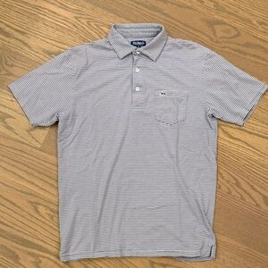 Classic Navy and White Striped Polo Shirt